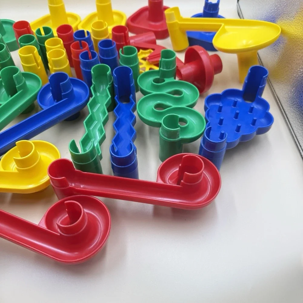 Discovery Toys Marbleworks Marble Maze- 35 Piece Lot Vintage 80s Collectible Toy